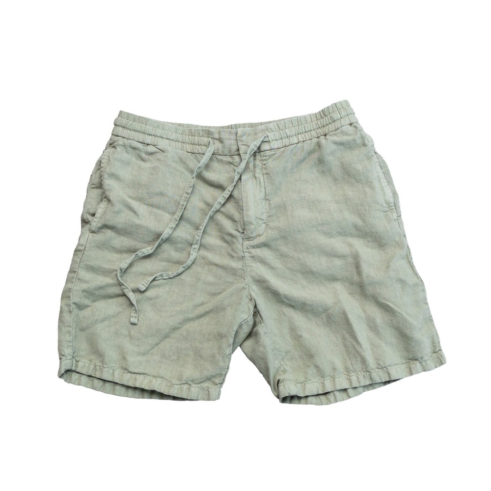 John Varvatos Mens Sage Green Linen Drawstring Shorts Size 29